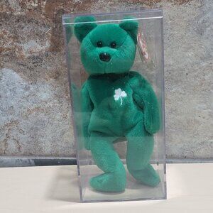 Ty Beanie Babies Erin The Irish Bear Plush 1997 Display Case